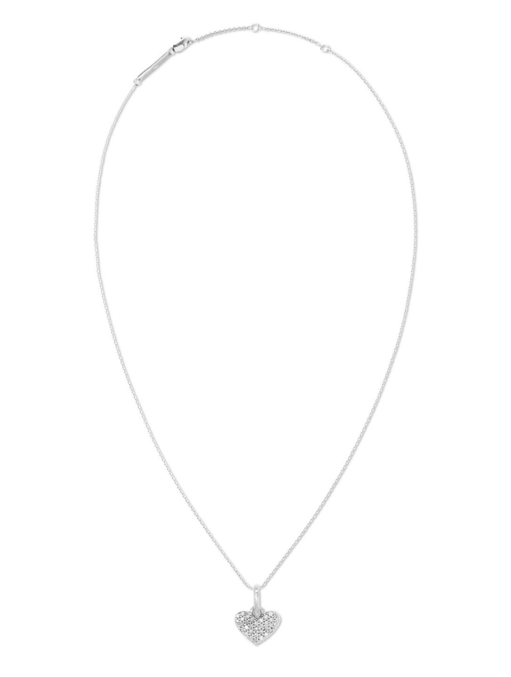 Kendra Scott Sterling Silver & Diamond Ari Heart Pendant Necklace NWOT